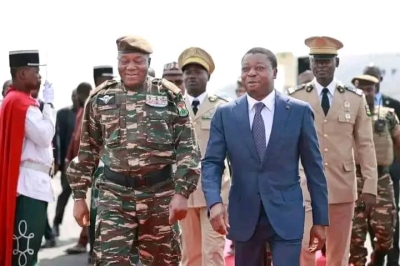 Le Président du CNSP avec son Homologue togolais, lors de sa visite au Togo